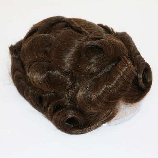 Lace & PU Base Mens Toupee Human Hair