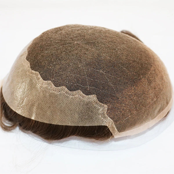 Lace & PU Base Mens Toupee Human Hair