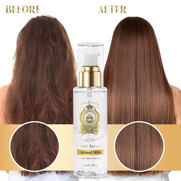 before and after picture using argan oil hair serum